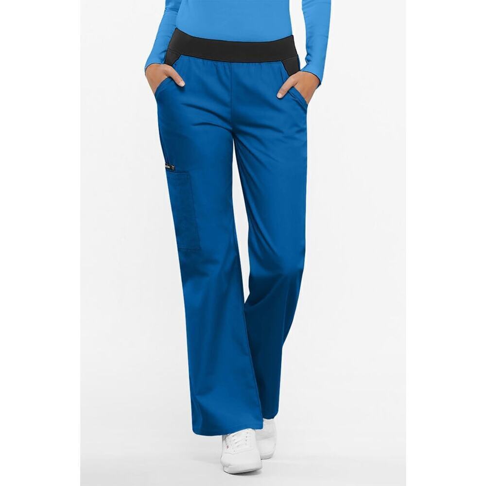 Cherokee Sz Medium Flexibles Women's 4-Pocket Cargo Scrub Pants Royal Blue 1031